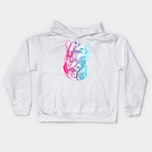 Dual Color Light Heart Kids Hoodie